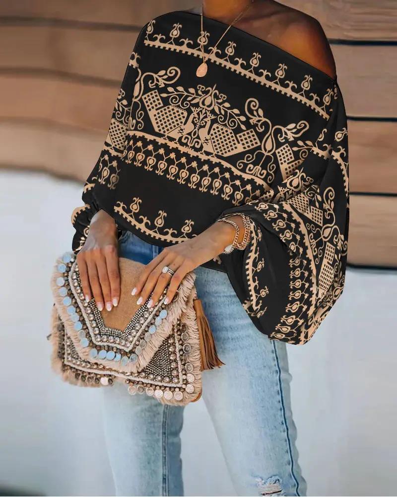 Slant Shoulder Loose Top