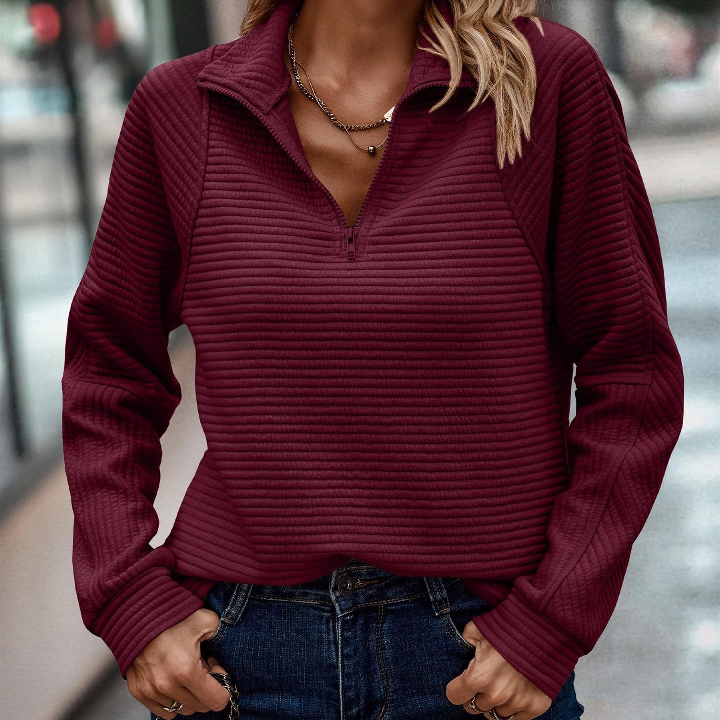 Zipper Pull-over Sweater