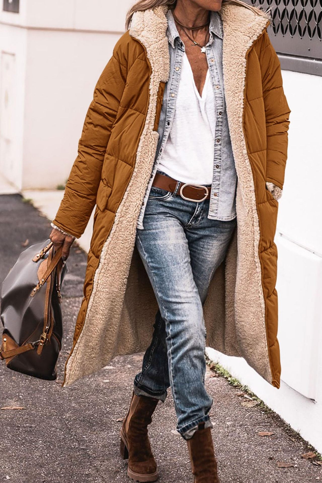 Hooded Cotton Jacket Double-sided Coat