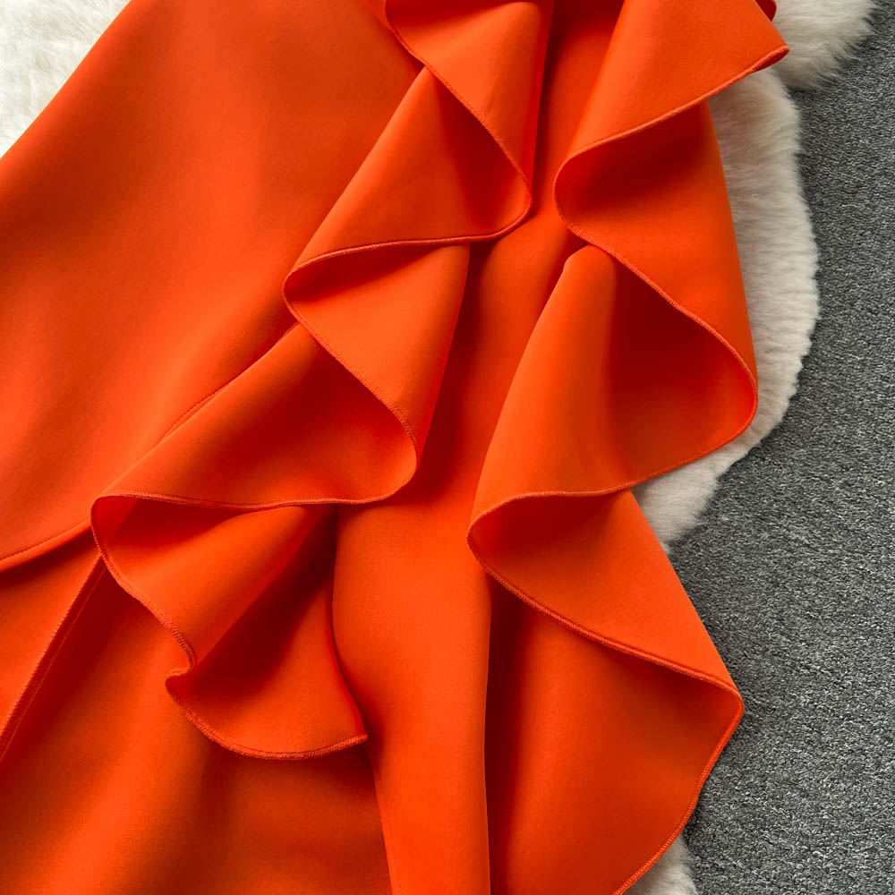 Irregular Waist Up Large Swing Dress Skirt