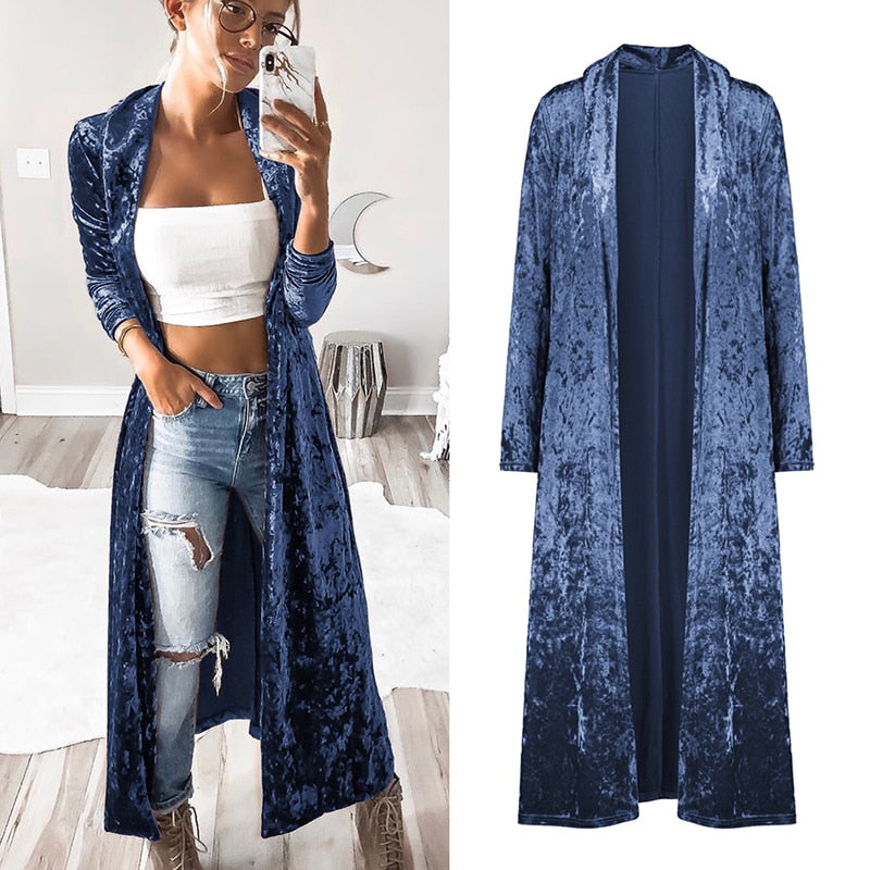 Long Velvet Cardigan