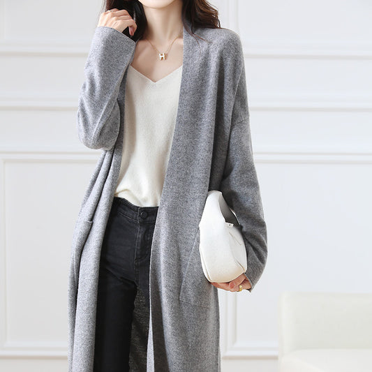 Super Long Cashmere Cardigan Women Multiple Color and Sizes available