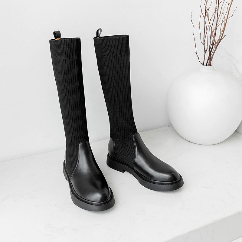 Knitted Elastic Stocking Boots Women Net Celebrity Ins All-match Boots