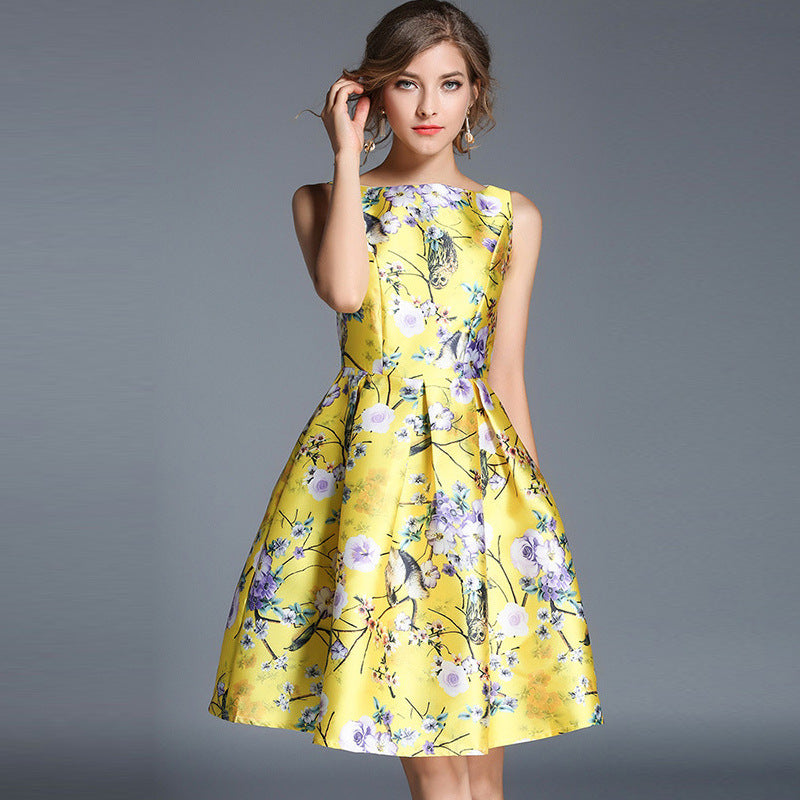 One Piece Silky Flowery Dress