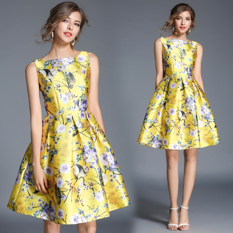 One Piece Silky Flowery Dress