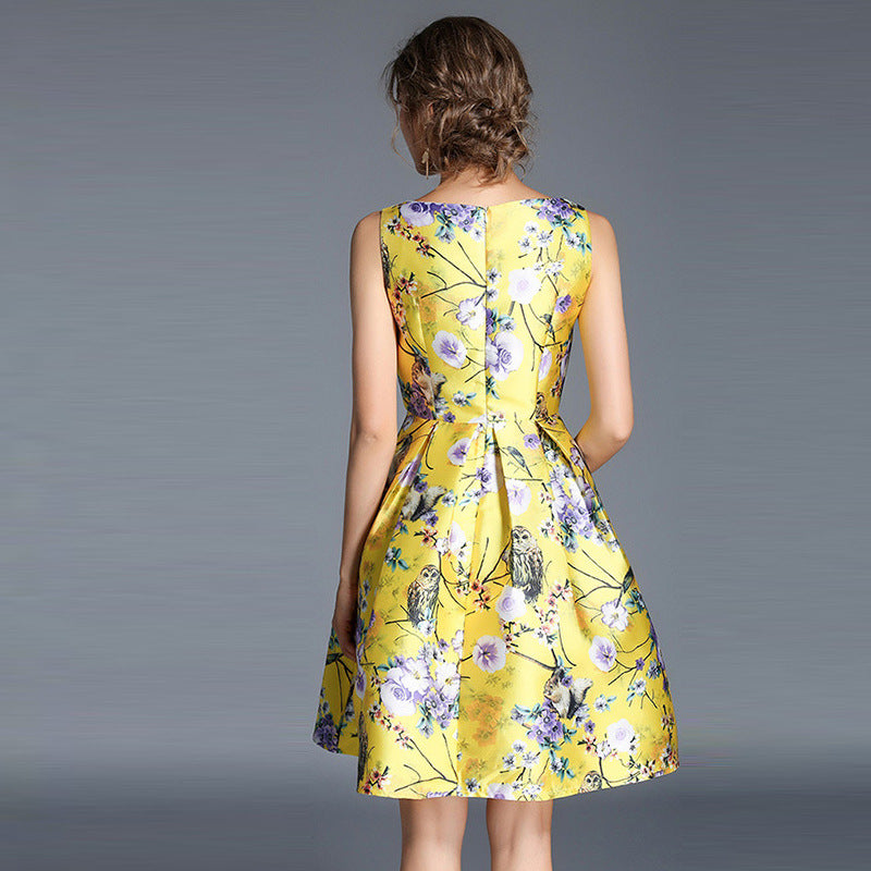 One Piece Silky Flowery Dress
