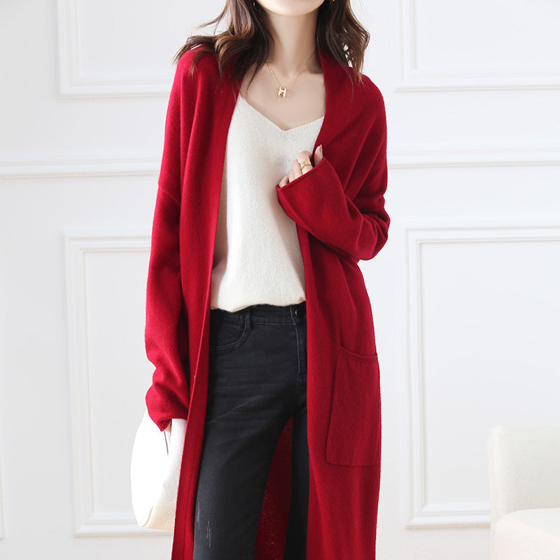 Super Long Cashmere Cardigan Women Multiple Color and Sizes available