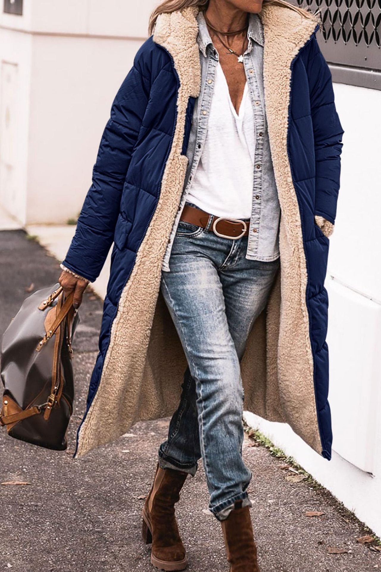 Hooded Cotton Jacket Double-sided Coat