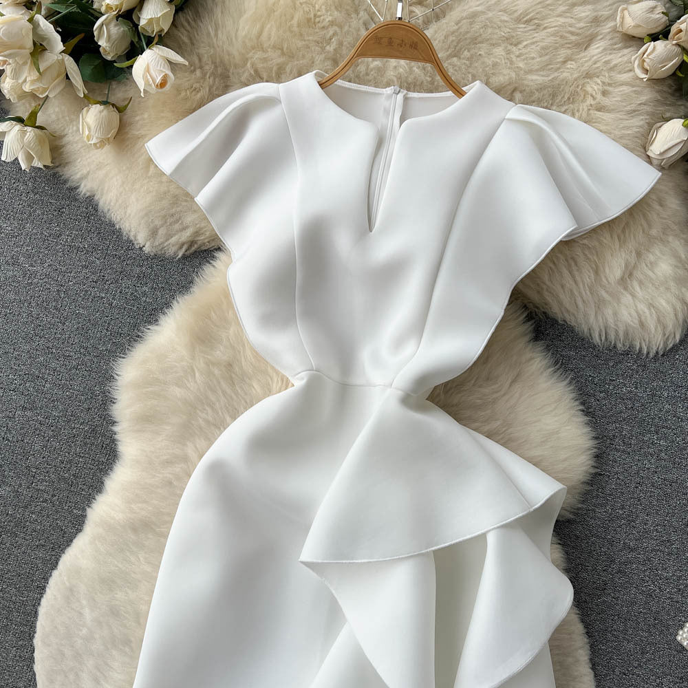 Irregular Waist Up Large Swing Dress Skirt