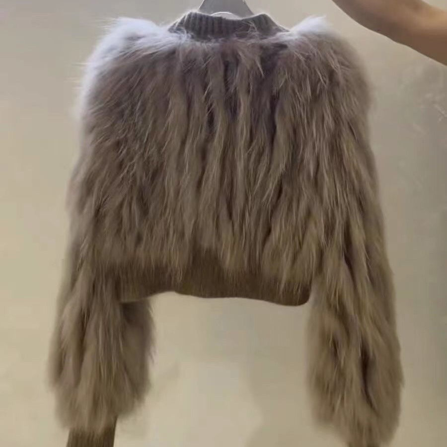 Hollywood Faux Fur Tassel V-neck Coat