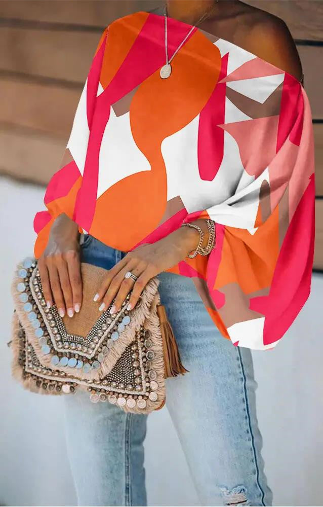 Slant Shoulder Loose Top