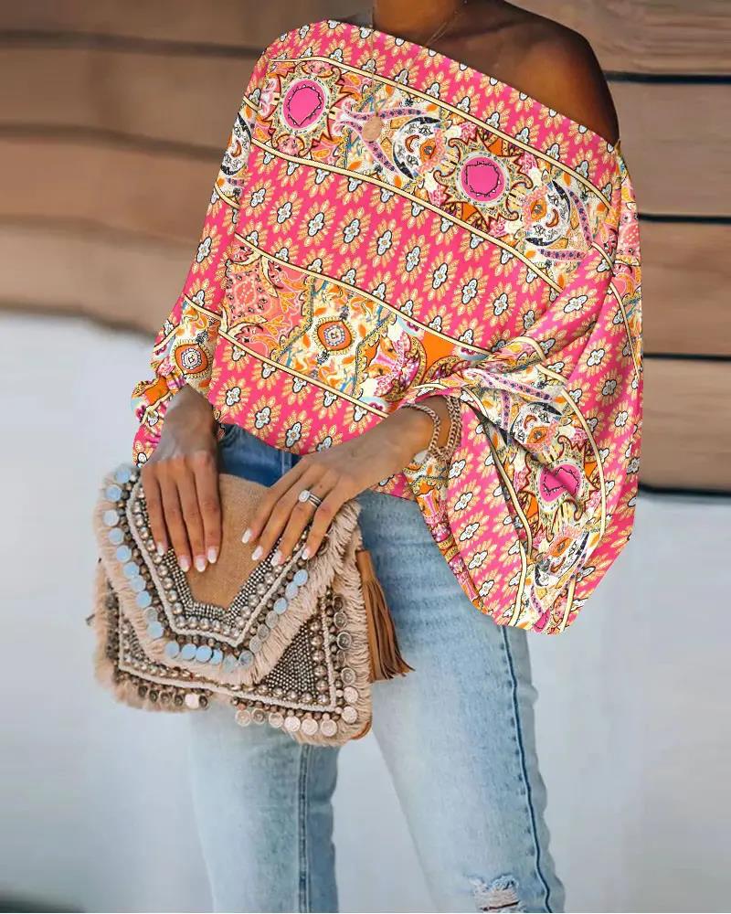 Slant Shoulder Loose Top