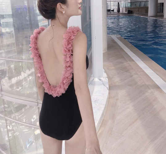 Flower halter mother and daughter swimsuit