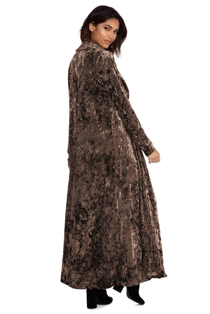 Long Velvet Cardigan