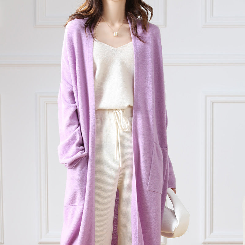 Super Long Cashmere Cardigan Women Multiple Color and Sizes available