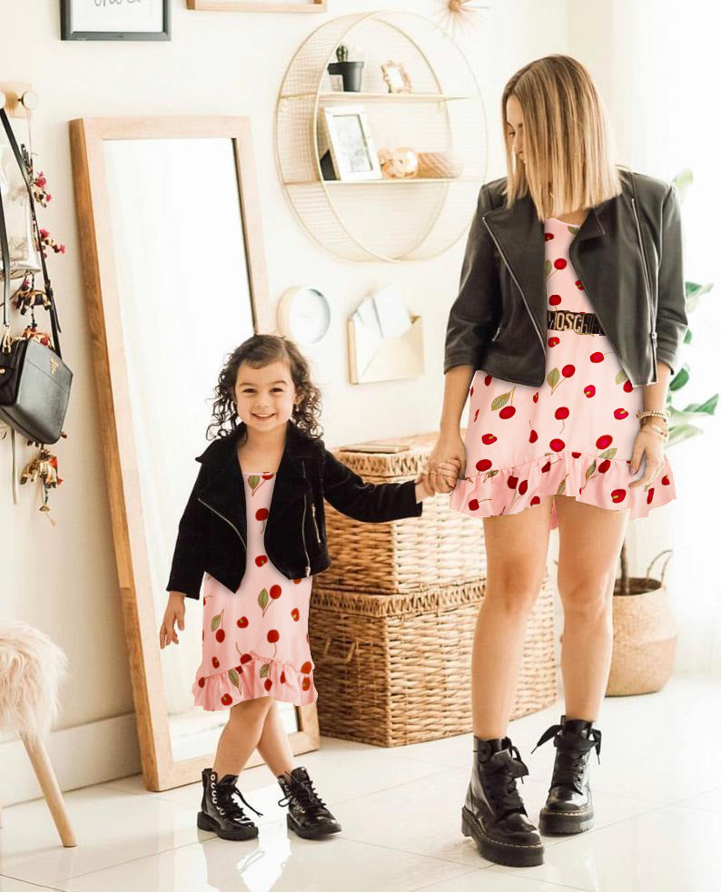 Suspender Mother And Daughter Skirt
