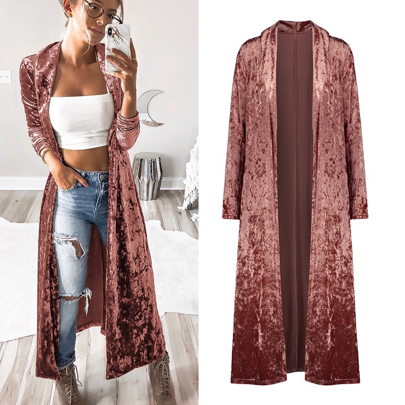 Long Velvet Cardigan