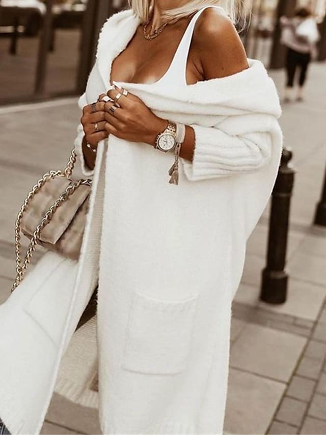 Simply Love Label Long Cardigan Hooded Coat