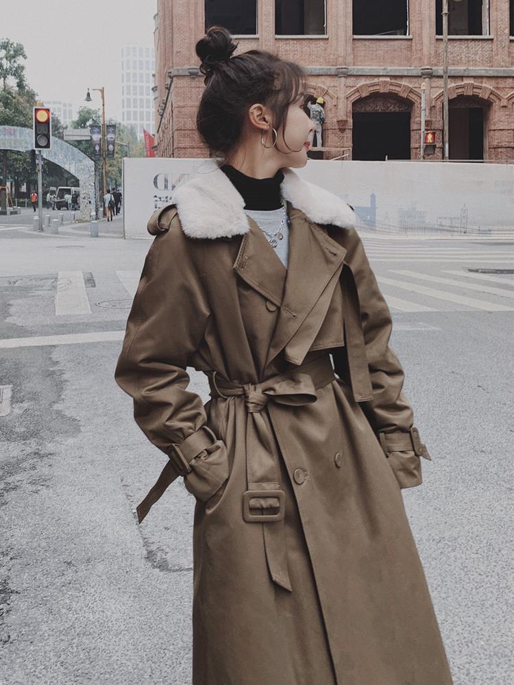 Winter Plus Velvet Thick Coat Mid-length Cotton-padded Jacket with pockets