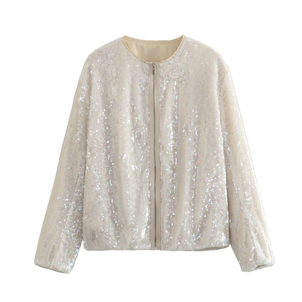 Urban Casual Green Beads Decoration Jacket Coat