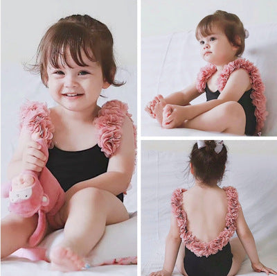 Flower halter mother and daughter swimsuit