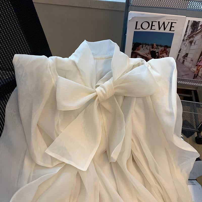 French Bow Chiffon Blouse
