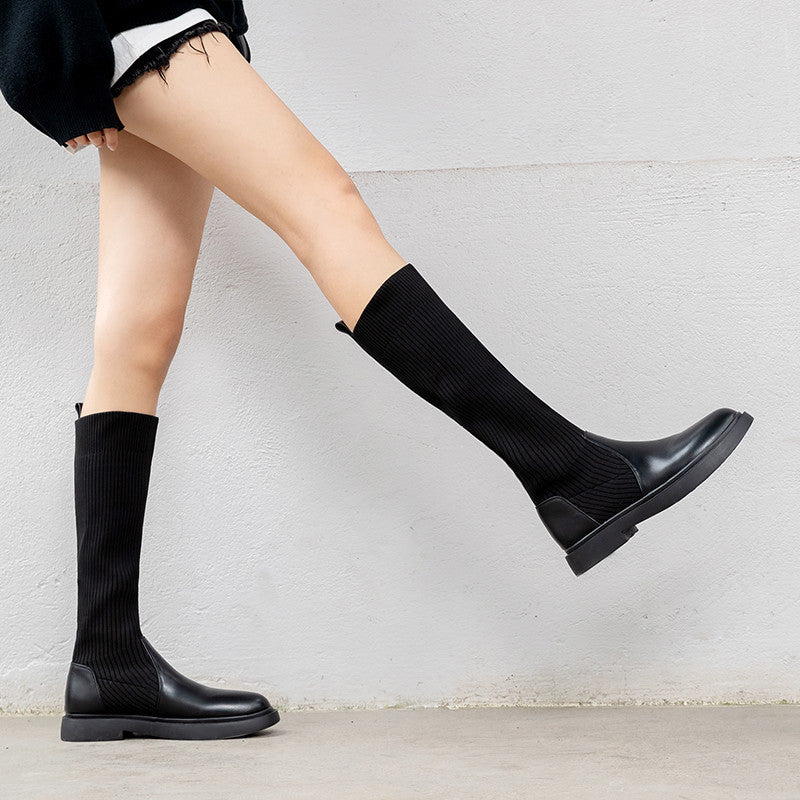 Knitted Elastic Stocking Boots Women Net Celebrity Ins All-match Boots
