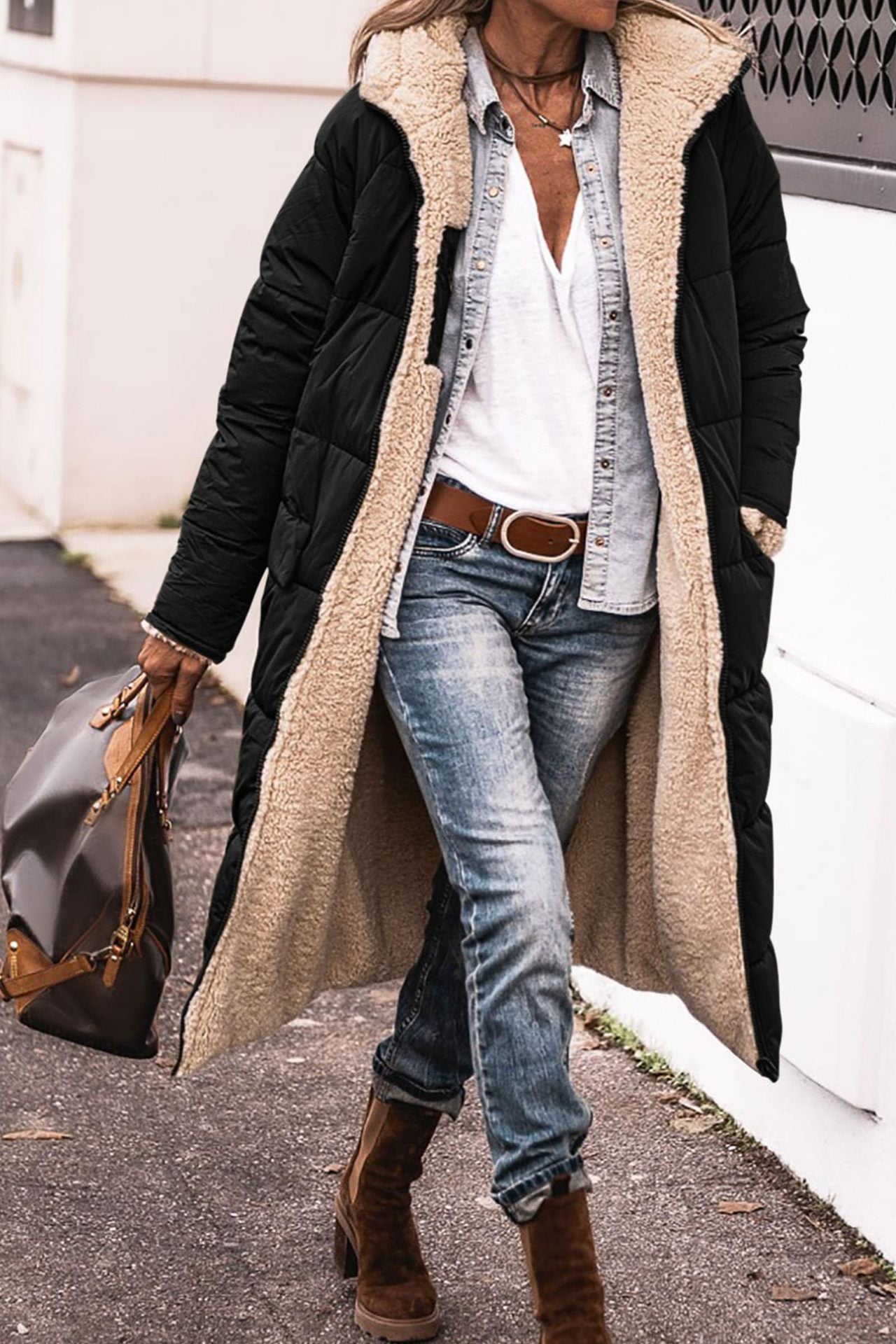 Hooded Cotton Jacket Double-sided Coat