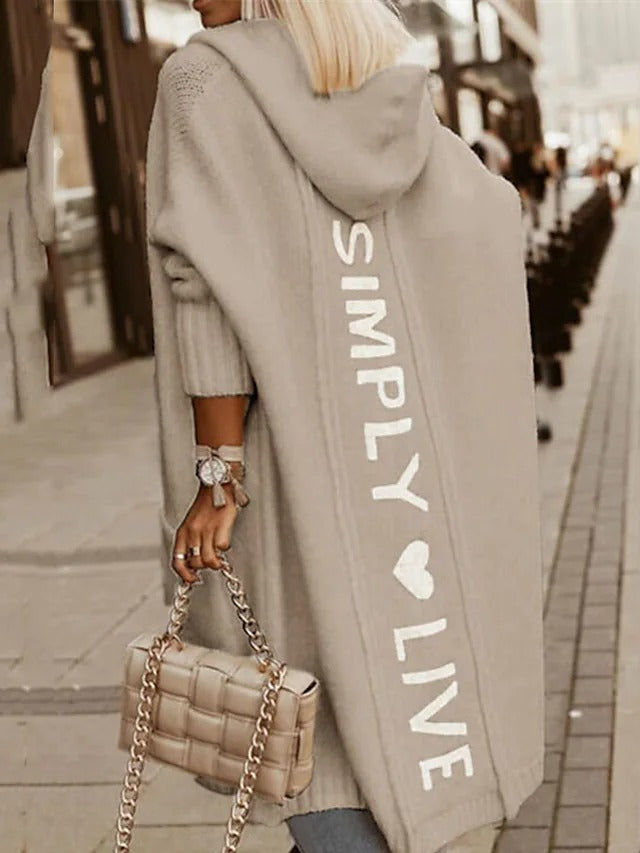Simply Love Label Long Cardigan Hooded Coat