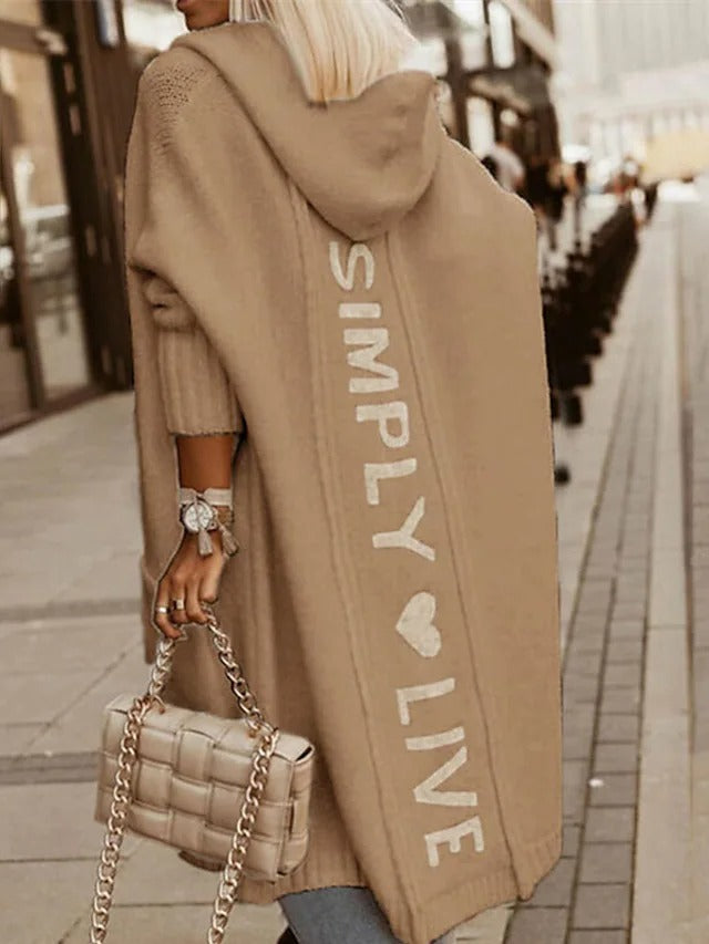 Simply Love Label Long Cardigan Hooded Coat
