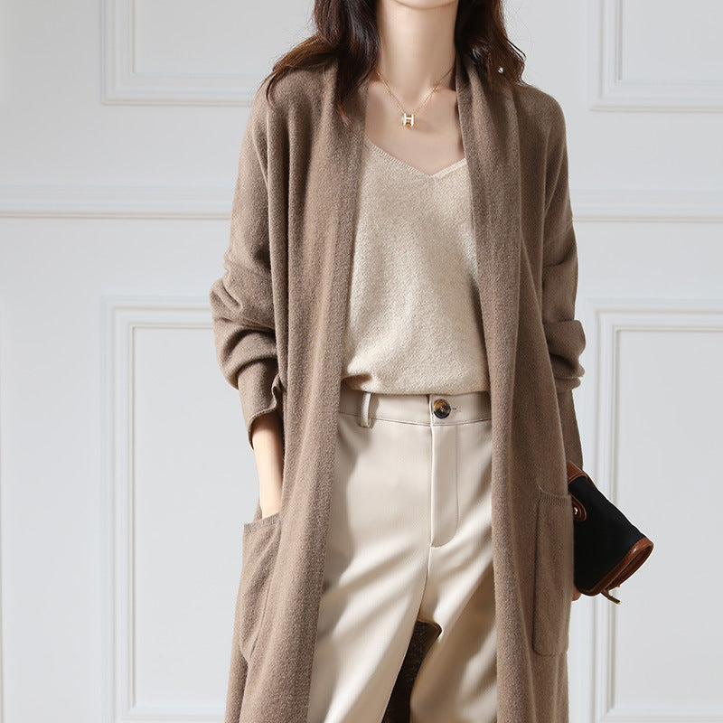 Super Long Cashmere Cardigan Women Multiple Color and Sizes available