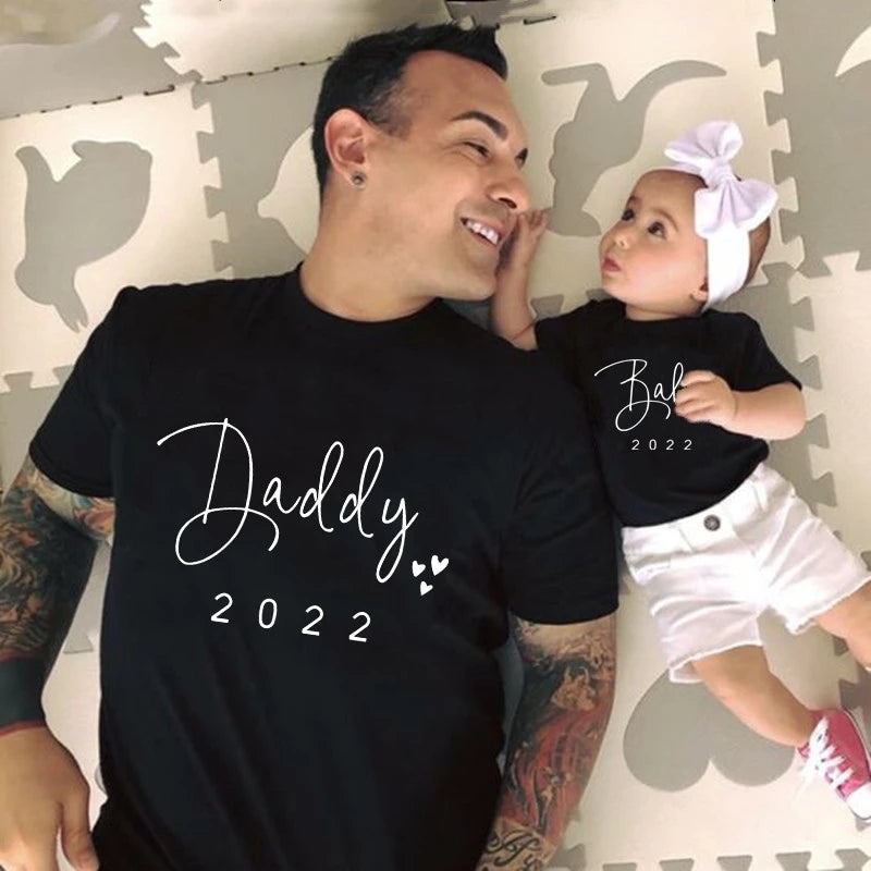 Funny Baby Daddy Family Matching Clothing Simple Pregna