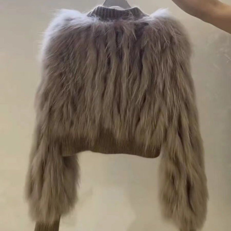 Hollywood Faux Fur Tassel V-neck Coat