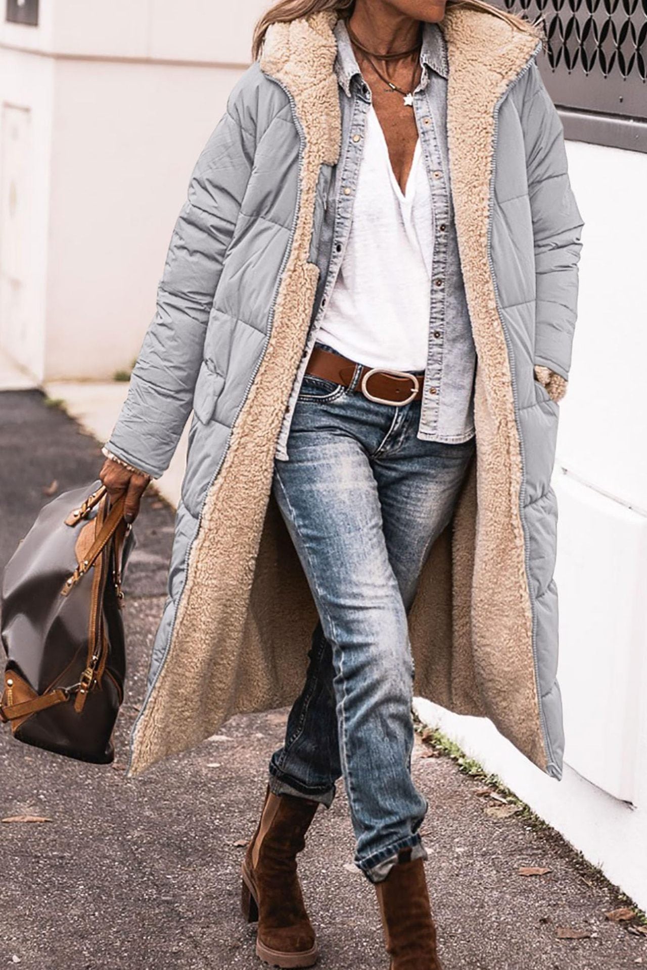 Hooded Cotton Jacket Double-sided Coat