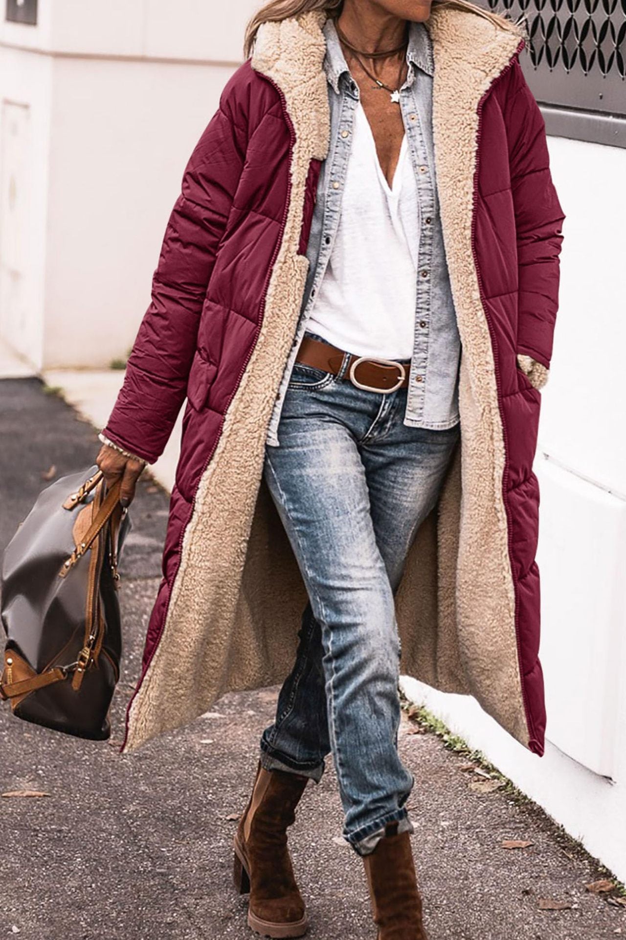 Hooded Cotton Jacket Double-sided Coat