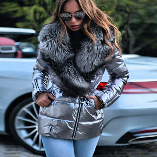 WOMEN Fashion Fur Collar Winter Jacket