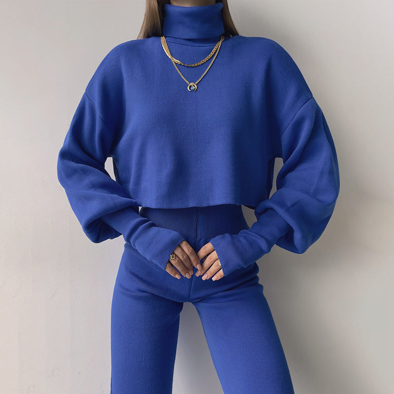 Turtleneck Loose Knitted Loungewear Set