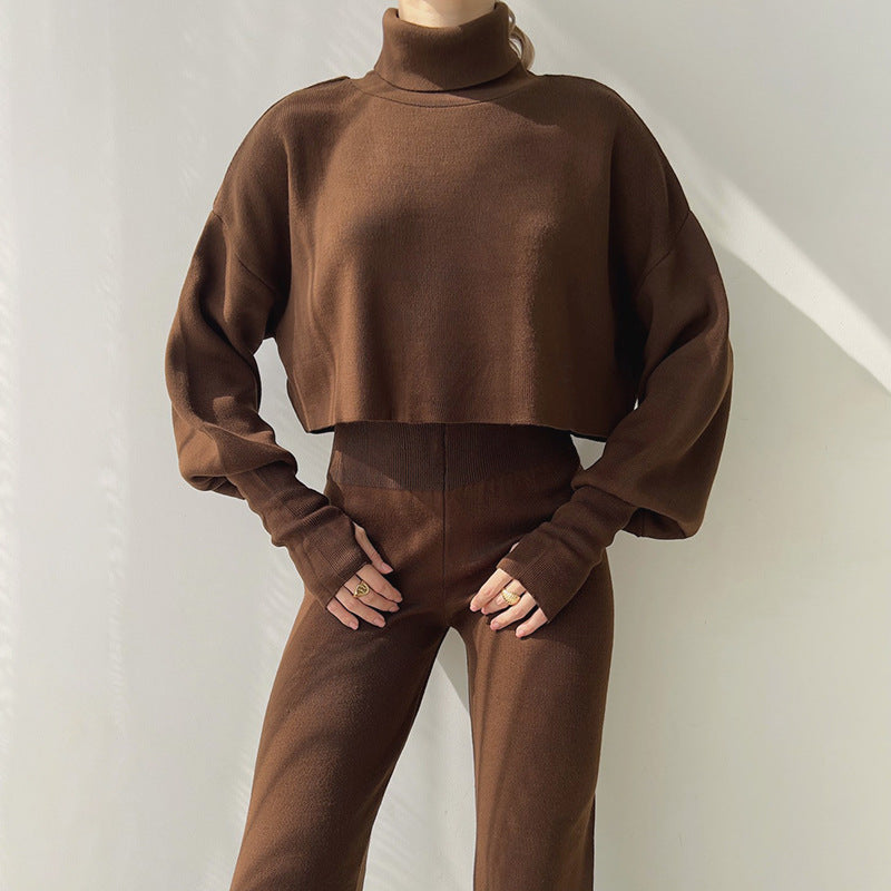 Turtleneck Loose Knitted Loungewear Set