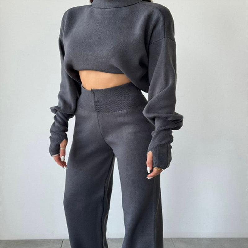 Turtleneck Loose Knitted Loungewear Set