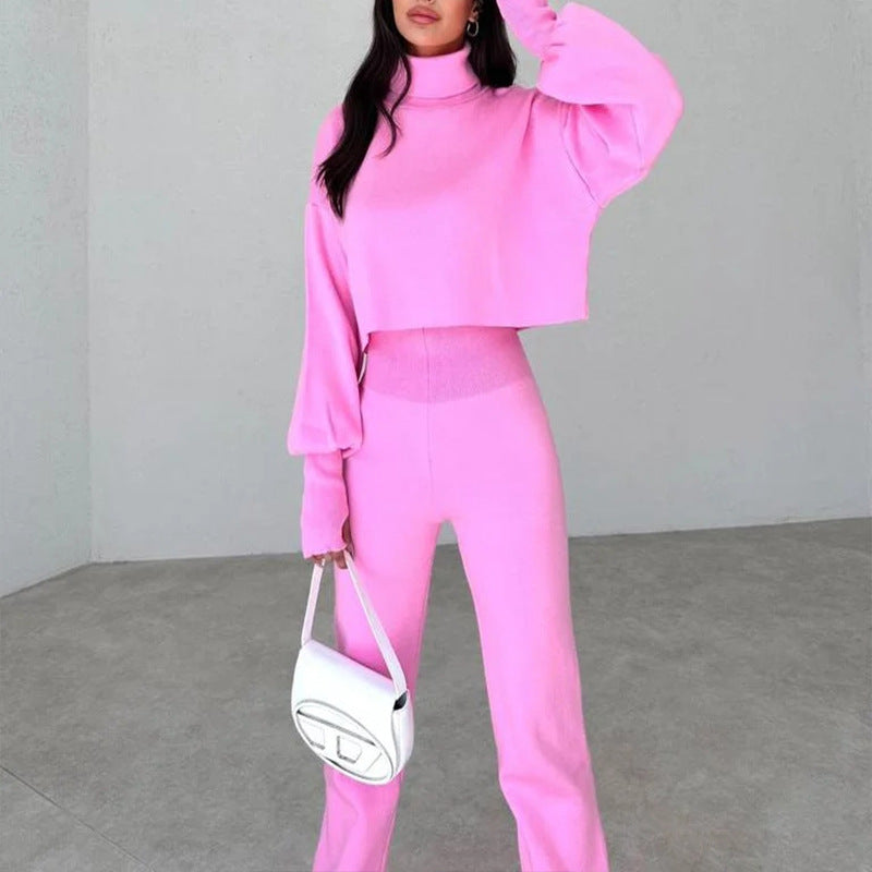 Turtleneck Loose Knitted Loungewear Set