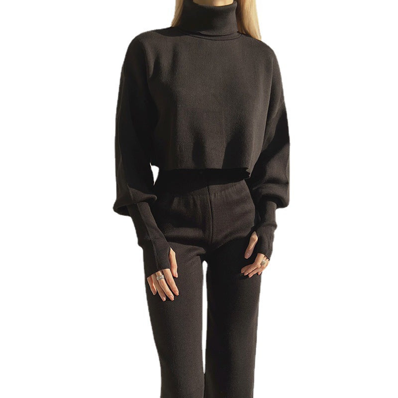 Turtleneck Loose Knitted Loungewear Set
