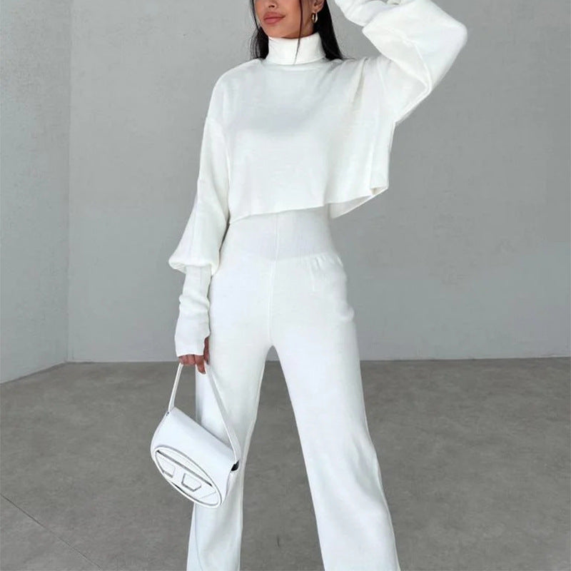 Turtleneck Loose Knitted Loungewear Set