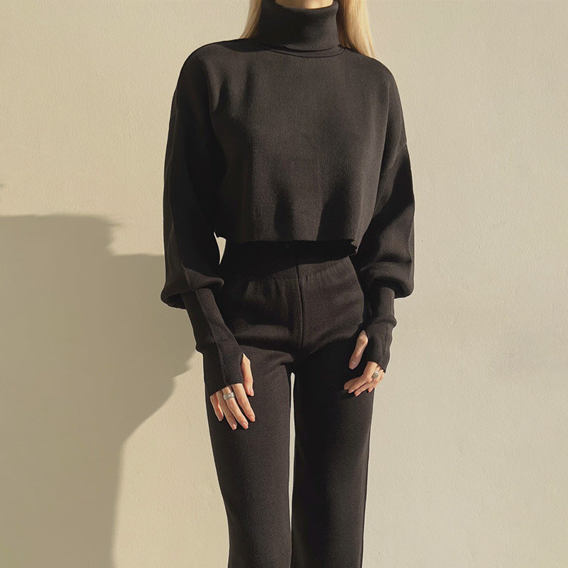 Turtleneck Loose Knitted Loungewear Set