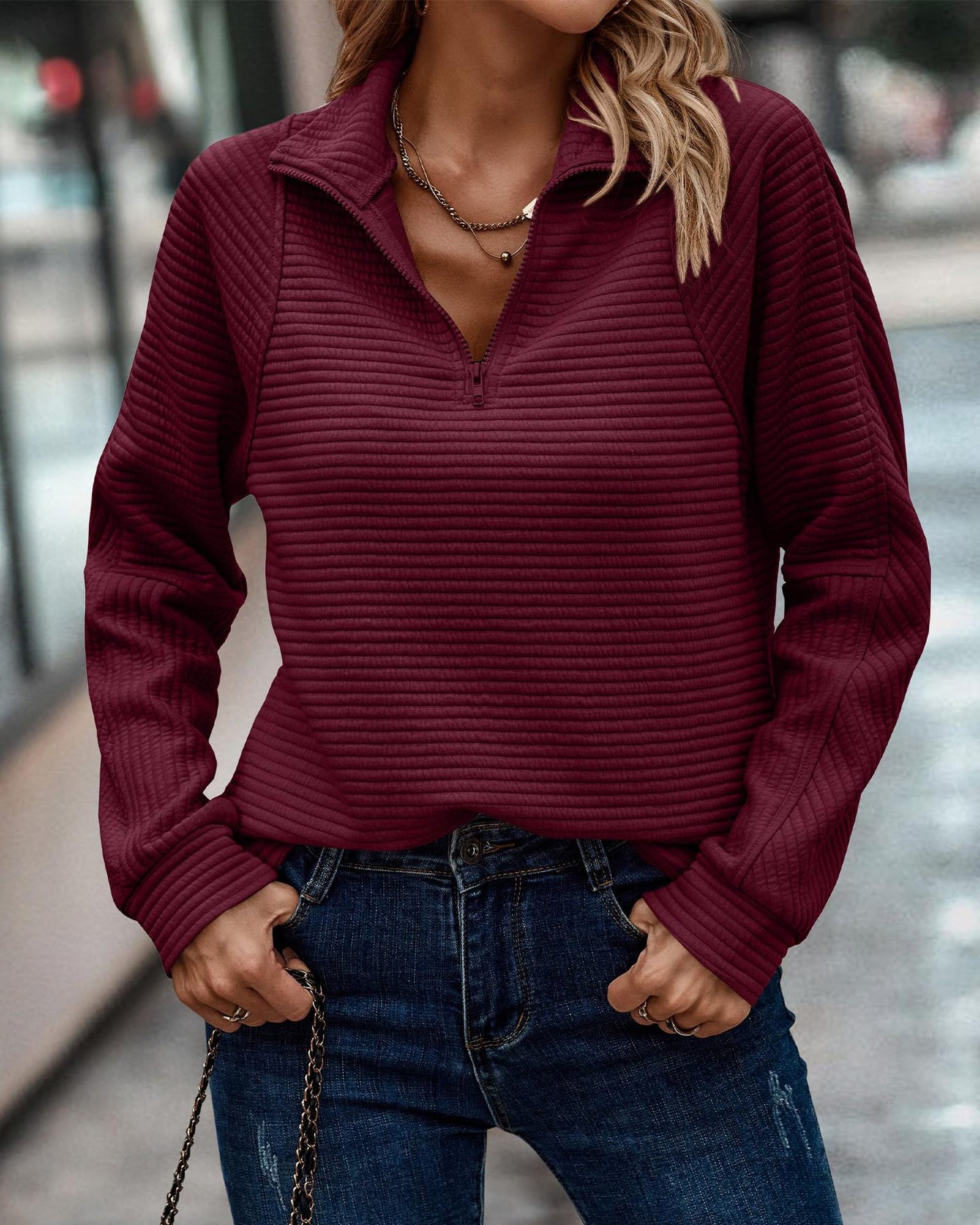 Zipper Pull-over Sweater