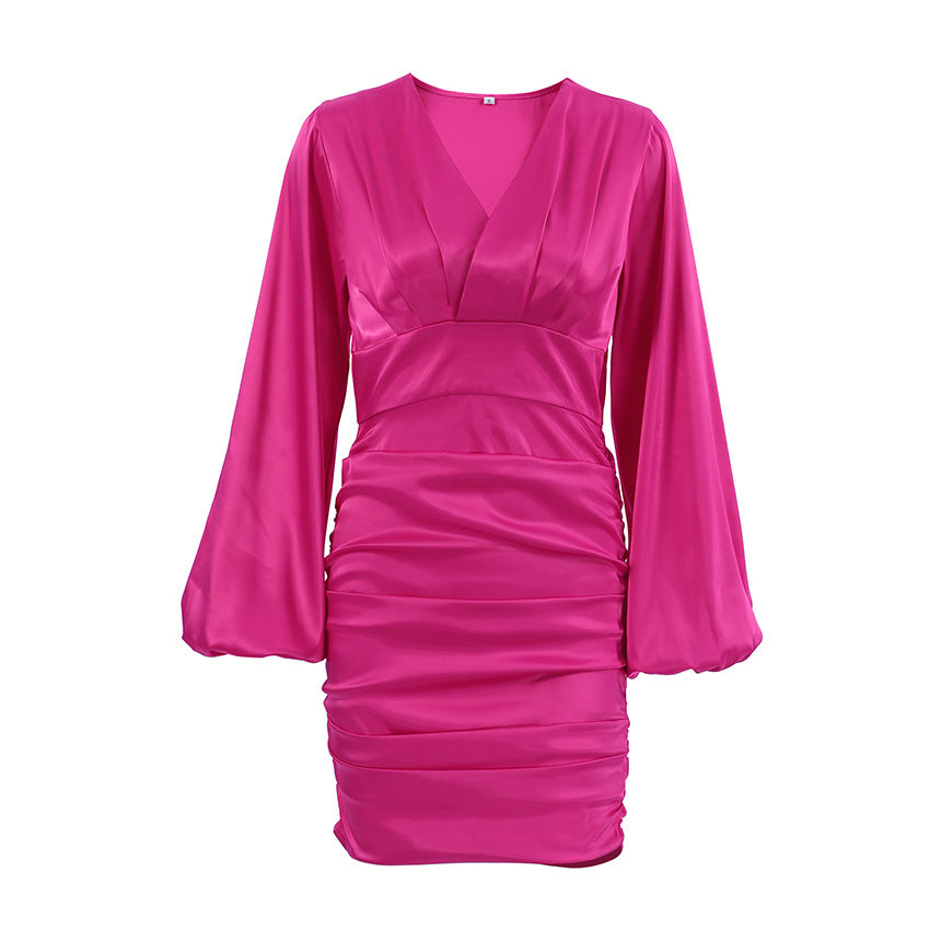 Slim-fit Satin A- Line One Piece