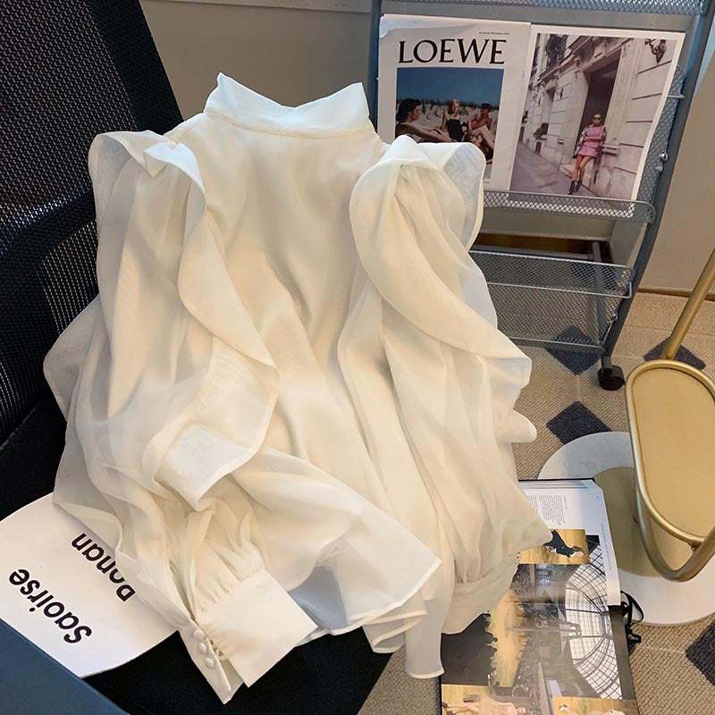French Bow Chiffon Blouse