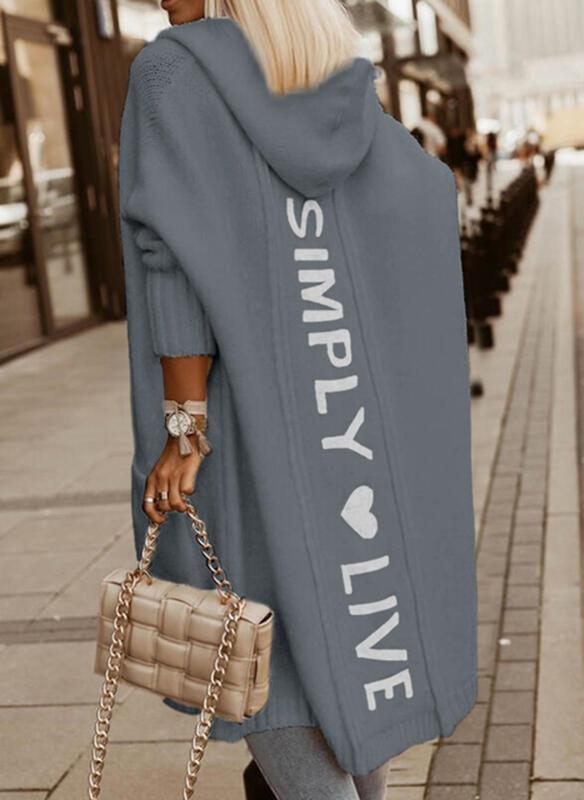 Simply Love Label Long Cardigan Hooded Coat