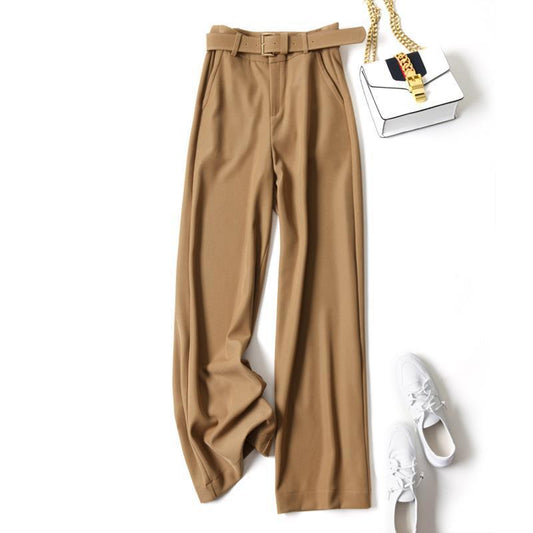 High Waist Slimming Straight Wide Leg Pants Women Drape