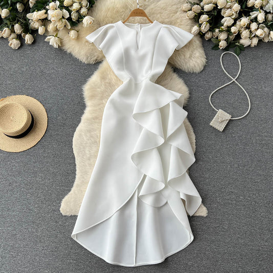 Irregular Waist Up Large Swing Dress Skirt