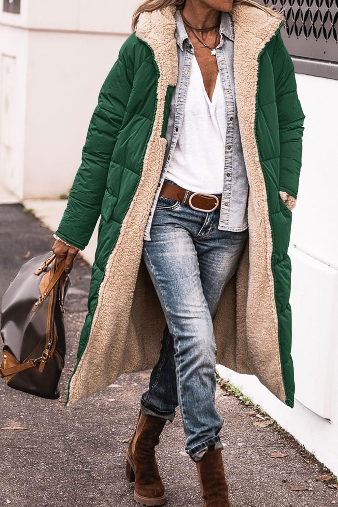 Hooded Cotton Jacket Double-sided Coat
